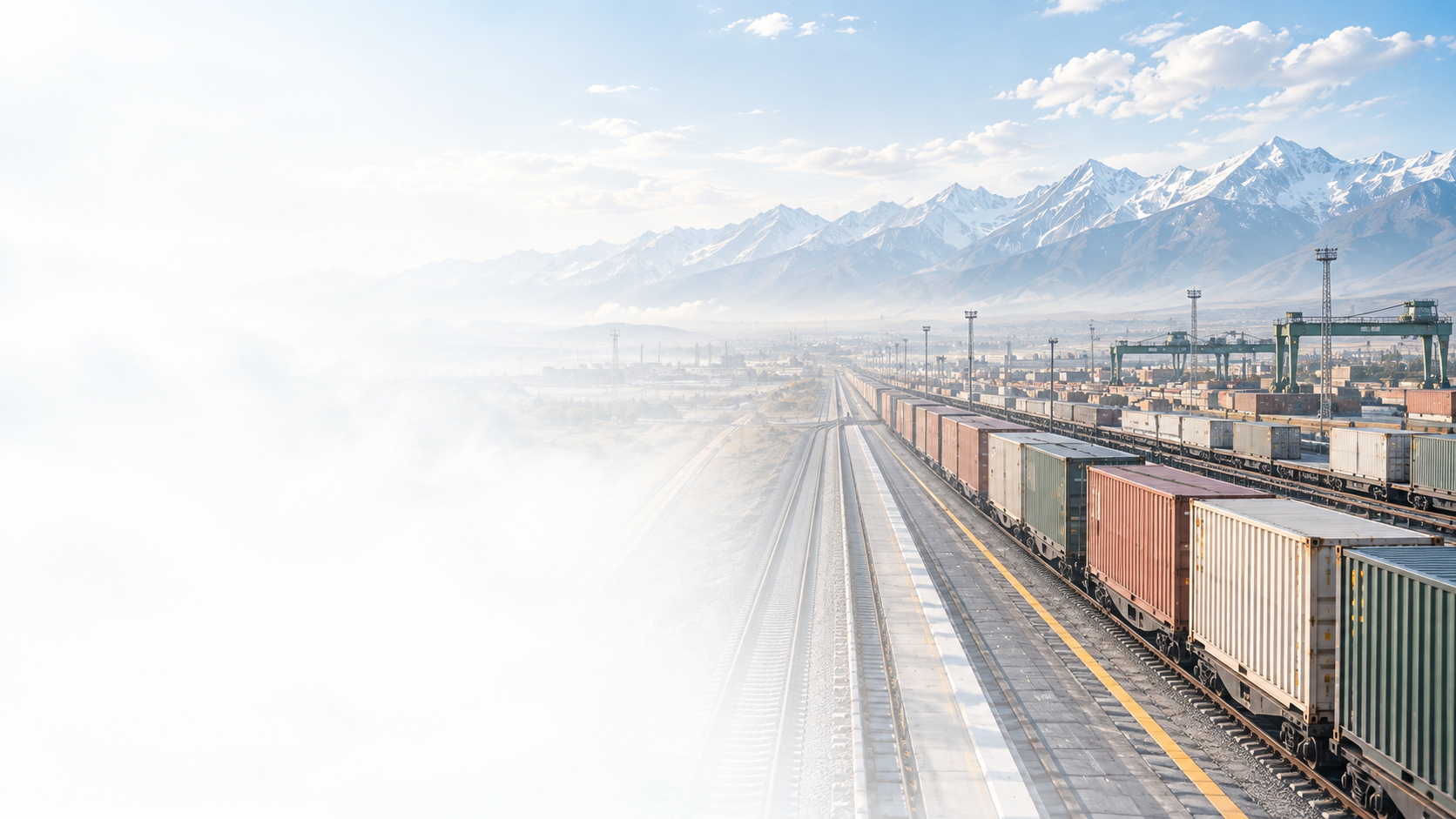 Rail corridor alongside the mountains